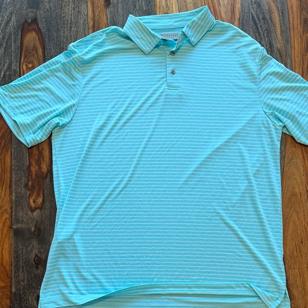 PGA Tour Aqua Micro-Stripe Polo